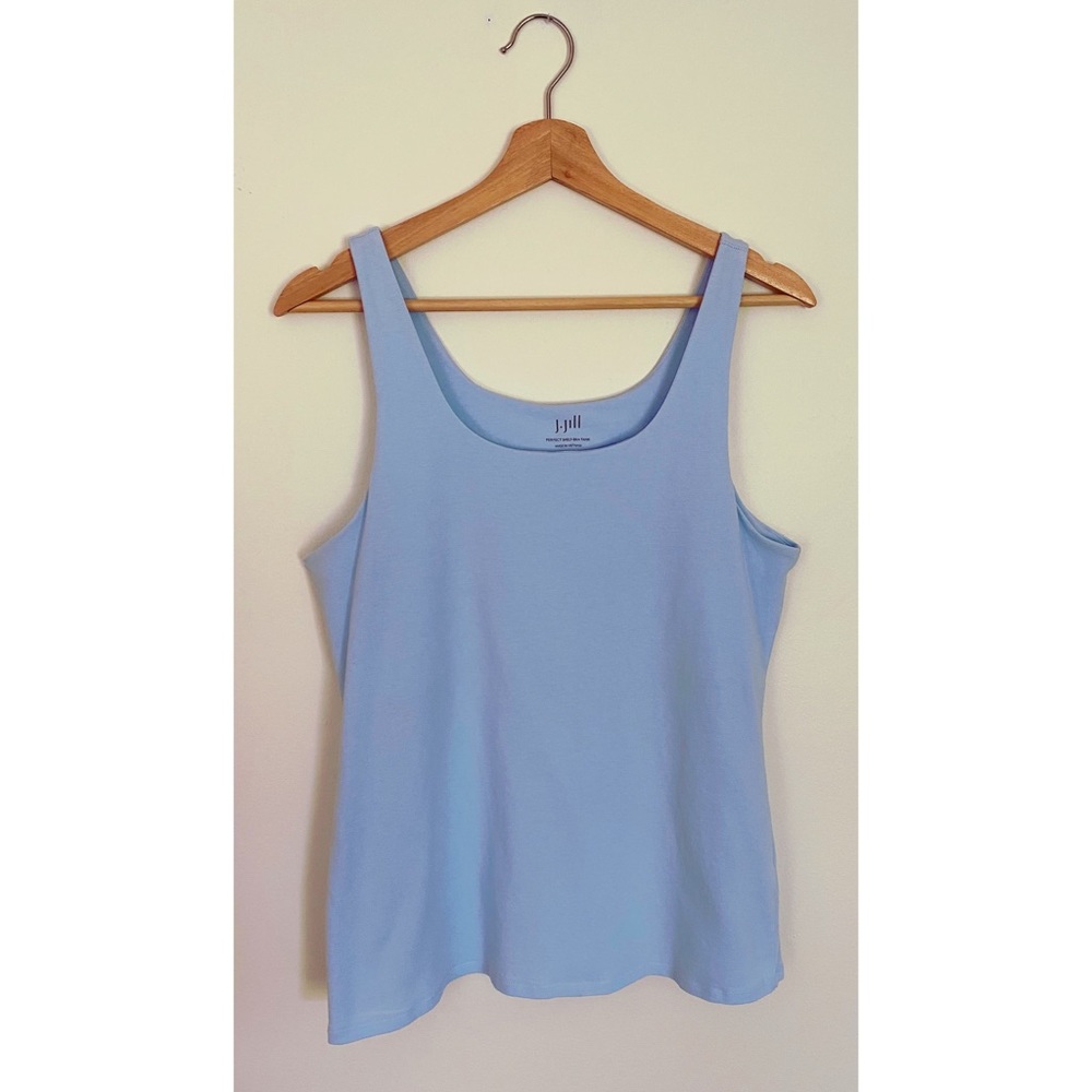 J.Jill Blue Shelf Bra Tank Sz L